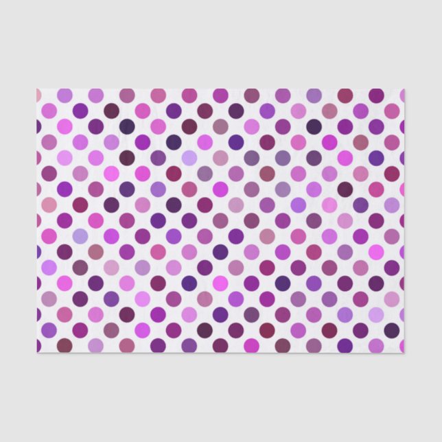 Papel De Seda Bolinhas rosa e roxa (Frente )