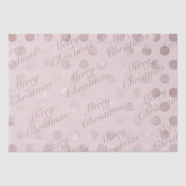 Papel De Seda Bolinhas rosa elegante Feliz Natal (Frente )