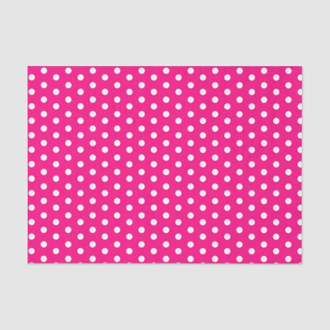 Papel De Seda Bolinhas Rosa Quente (Frente )