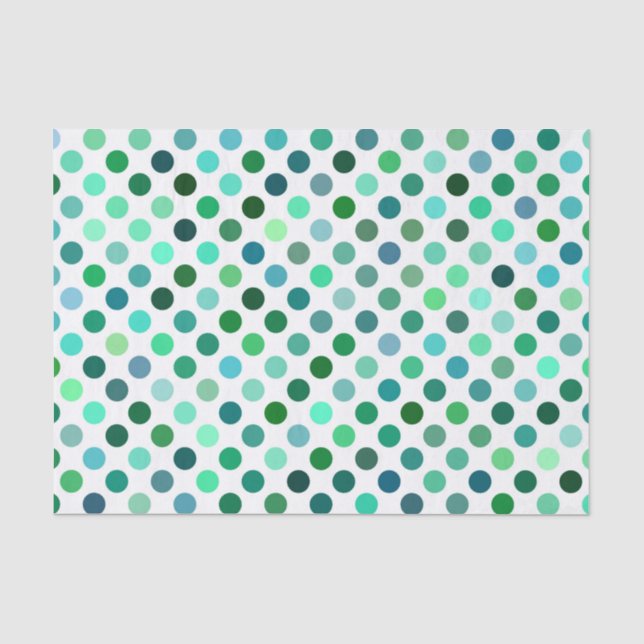 Papel De Seda Bolinhas verde e azul (Frente )