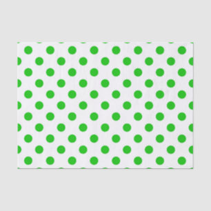 Papel De Seda Bolinhas verdes em fundo branco