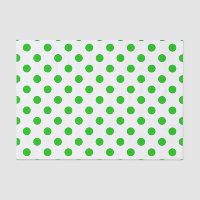 Papel De Seda Bolinhas verdes em fundo branco (Frente )