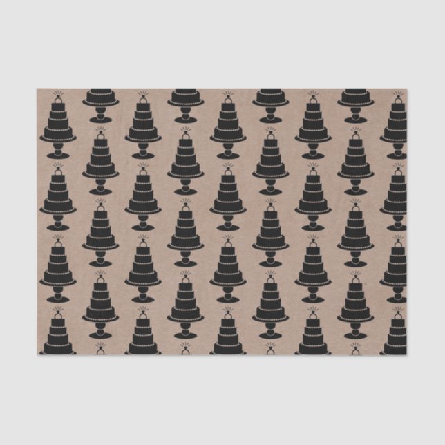 Papel De Seda Bolo de Casamento (Frente )