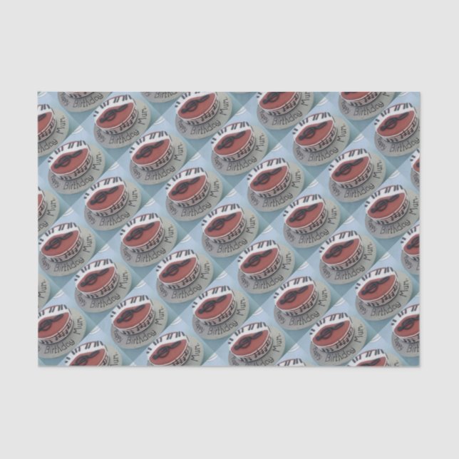 Papel De Seda Bolo de mãe de aniversário feliz (Frente )