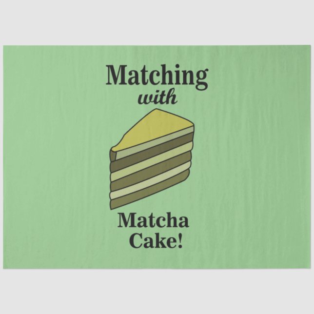 Papel De Seda Bolo Verde Matcha Comida Engraçada (Frente )