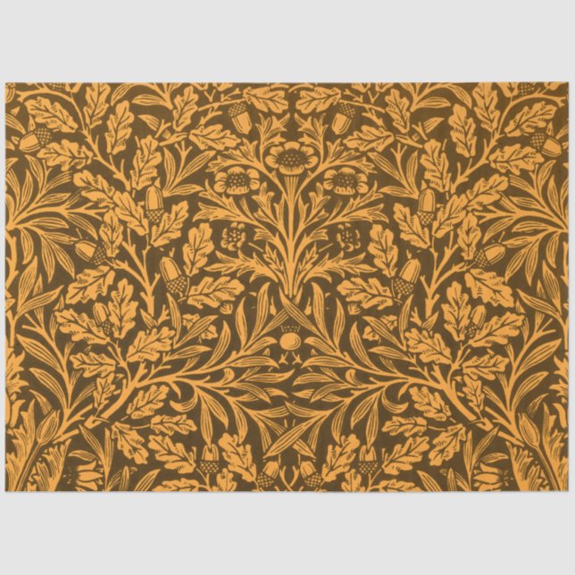 Papel De Seda Bolotas de Espelho e folhas de carvalho e Padrão F (Frente )