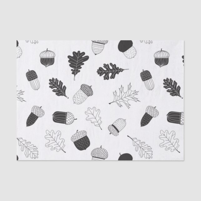 Papel De Seda Bolotas e folhas (Frente )