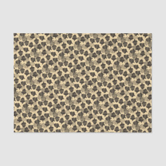 Papel De Seda Bolotas Pretas de Madeira em Creme