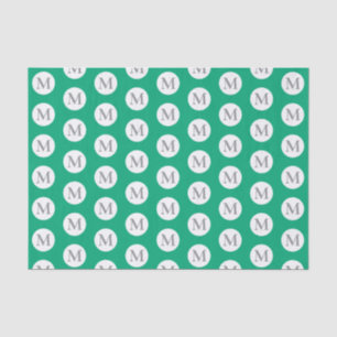 Papel De Seda Bolsa de Monograma de Bolinhas Verde