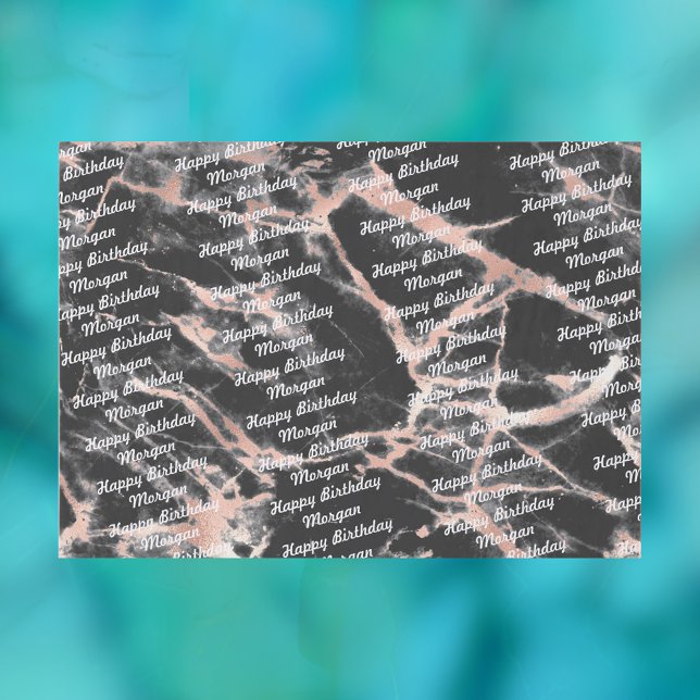 Papel De Seda Bolsa de Presente de Mármaco Negro/Rosa Dourado de (Criador carregado)