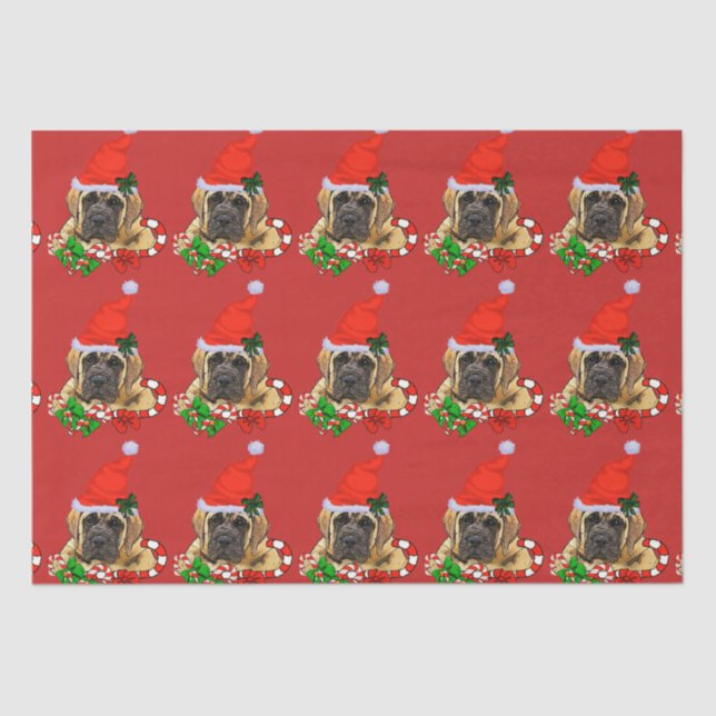 Papel De Seda Bom Natal para Mastiff Inglês (Frente )