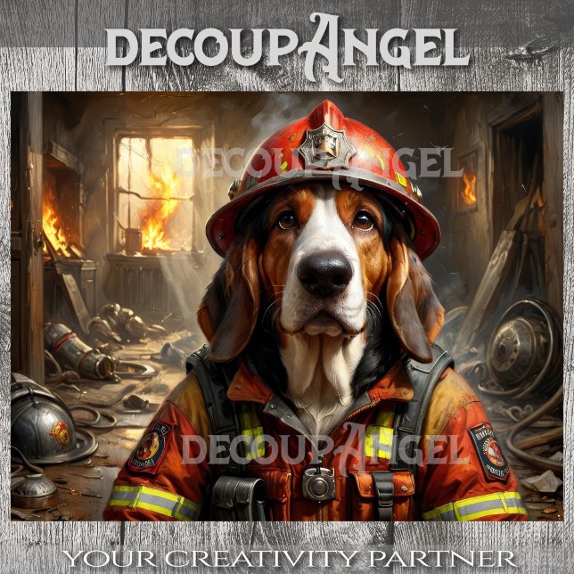 Papel De Seda Bombeiro Cachorro de Cachorro Basset - Desligar - (Criador carregado)