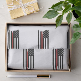 Papel De Seda Bombeiro Thin Red Fire Rescut America Flag