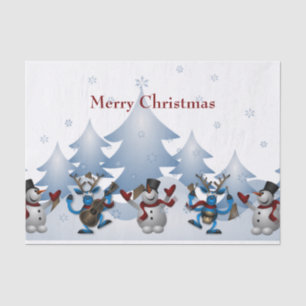 Papel De Seda Boneco de neve bonito do Natal e banda da rena