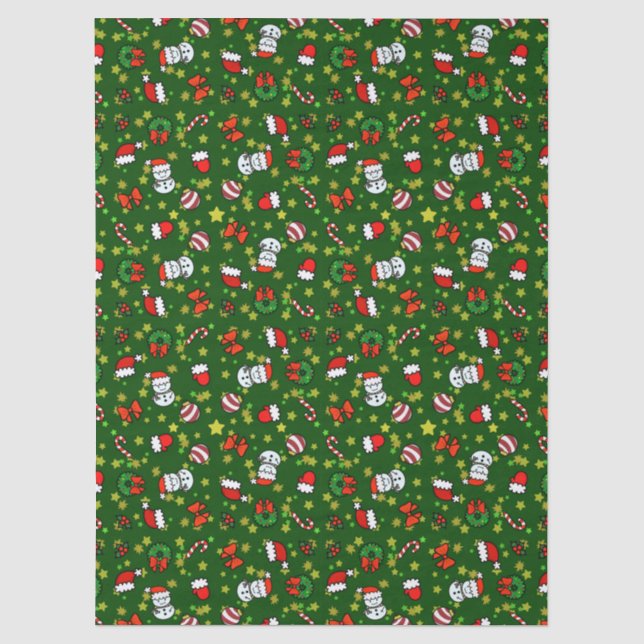 Papel De Seda Boneco de Neve de Feriado (Frente )