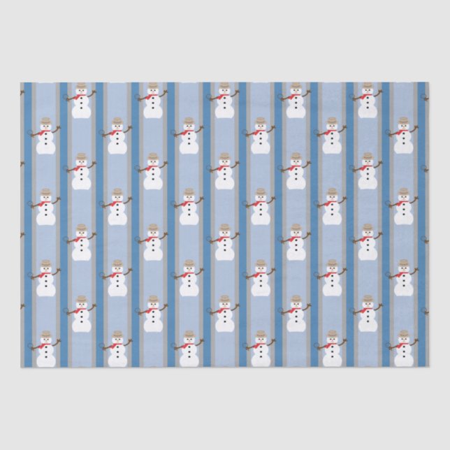 Papel De Seda Boneco de Neve Divertido e Elegante Detetive (Frente )