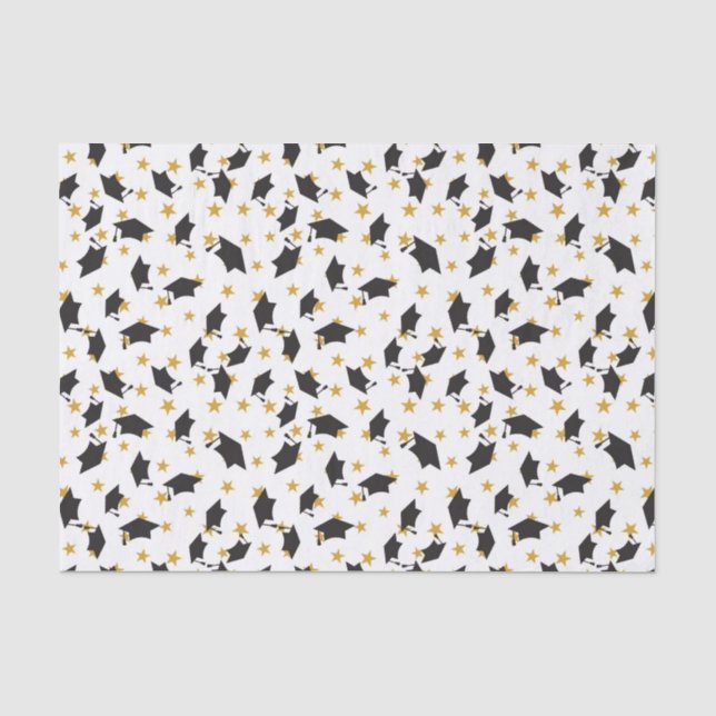 Papel De Seda Bonés de formatura E Estrelas (Frente )