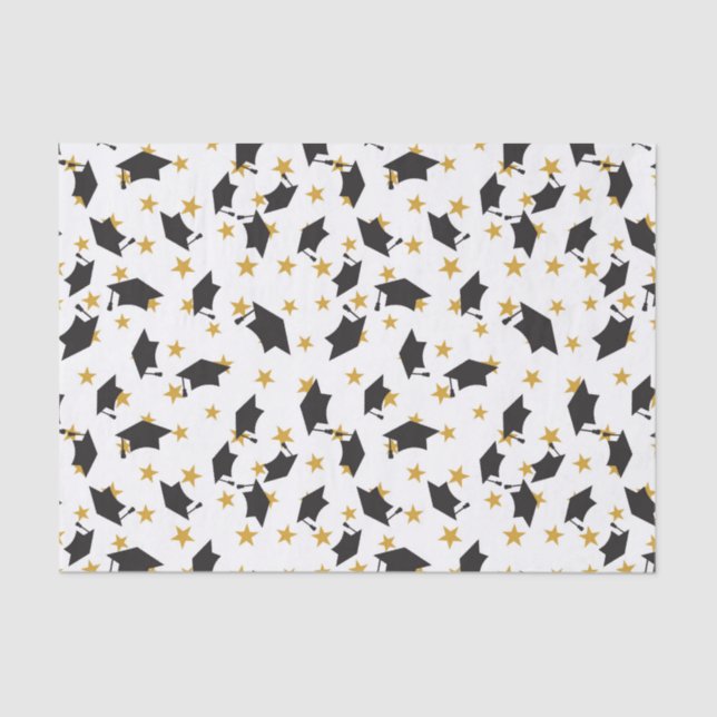 Papel De Seda Bonés de formatura E Estrelas (Frente )