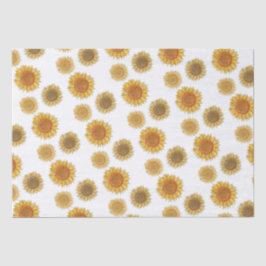 Papel De Seda Bonita Elegante Boho Farmhouse Amarelo Girassol