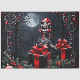 Papel De Seda Bonita Elfo de Natal Gótico.