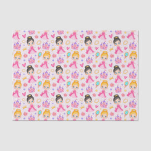 Papel De Seda Bonita Princesa Pequena Rosa Vestida