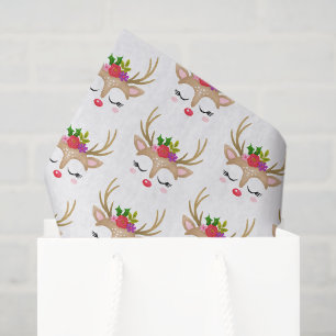 Papel De Seda Bonita Rapariga de Natal Face