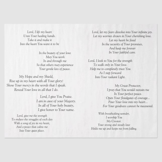 Papel De Seda Bonitas Orações Desfazem Tecidos (Frente )