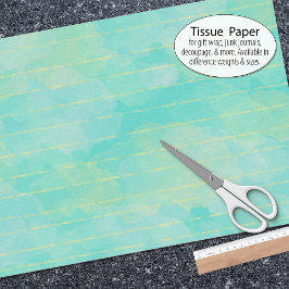 Papel De Seda Bonito Aqua Green Strik Watercolor