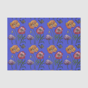 Papel De Seda Bonito Cor de Água Padrão Floral Azul Flor Flor Fl