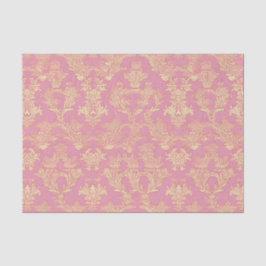Papel De Seda Bonito Damasco Ornamental Rosa