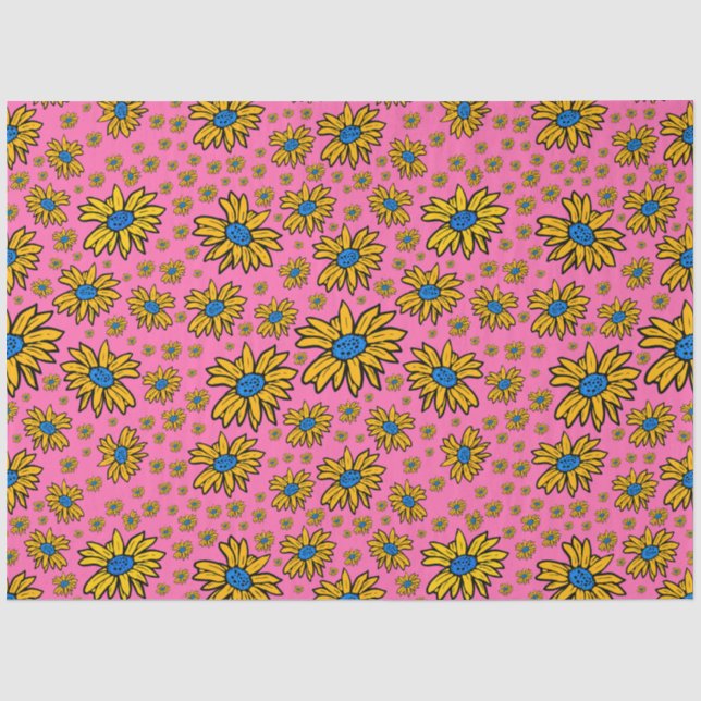 Papel De Seda Bonito Disias Amarelo Cor-de-Rosa (Frente )