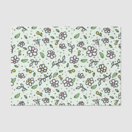 Papel De Seda Bonito Doodle Daisy Flowers Cute Girly Patterno