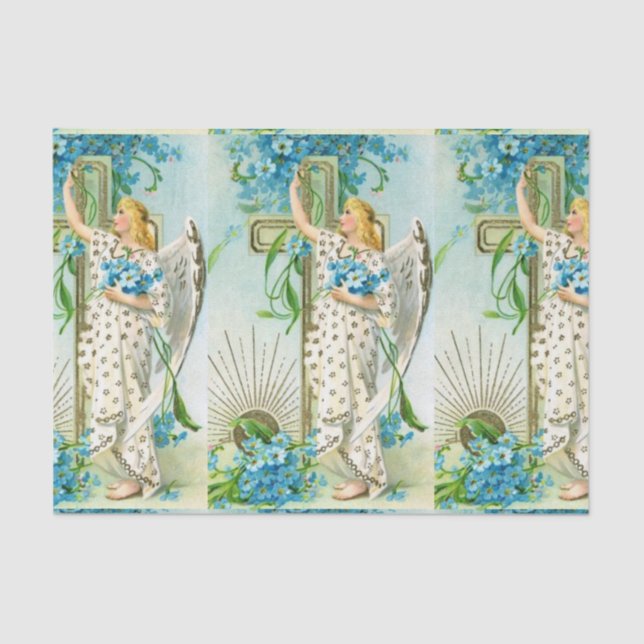 Papel De Seda Bonito esqueça-me não anjo (Frente )