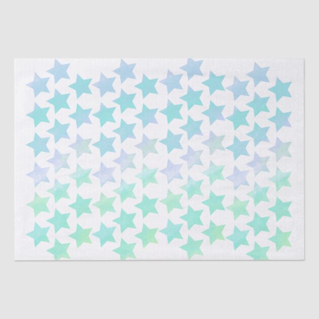 Papel De Seda Bonito estrelas de pastel em branco (Frente )