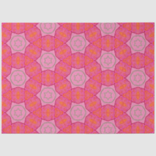 Papel De Seda Bonito estrelas rosadas, cor-de-rosa e laranja