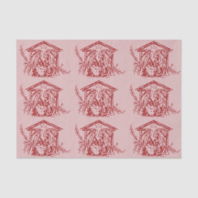 Papel De Seda Bonito Natividade Vermelha (Frente )