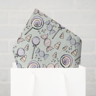 Papel De Seda Bonito Pastel Verde Bebê Docinho De Halloween