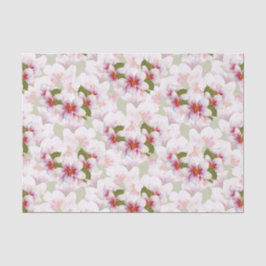 Papel De Seda Bonito Pink Cherry Blossoms Watercolor