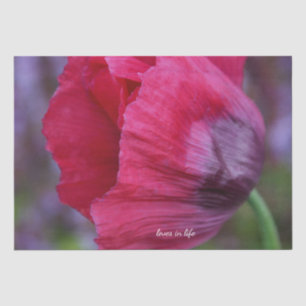 Papel De Seda Bonito PInk e Flor de Papoila Roxo