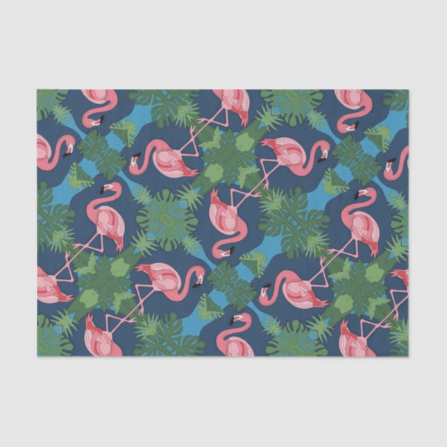 Papel De Seda Bonito Pink Flamingo Pattern (Frente )