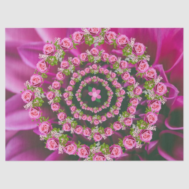 Papel De Seda Bonito Pink Purple Garden Flowers no Natal (Frente )