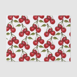 Papel De Seda Bonito Red Cherry Watercolor
