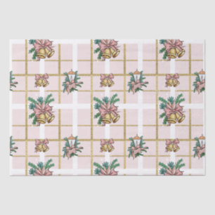 Papel De Seda Bonito Sino Geométrico e de Natal Rosa