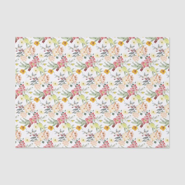 Papel De Seda Bonito Tan Floral (Frente )