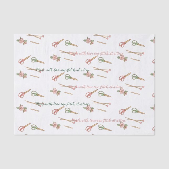 Papel De Seda Bonito tricô de Pastel considerado personalizado (Frente )