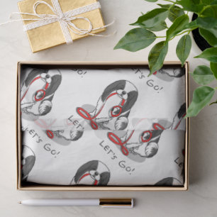 Papel De Seda Bonito Vamos Lá! Cão Chinês Japonês (preto e branc