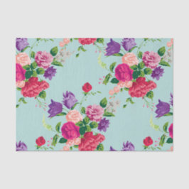 Papel De Seda bonito, vintage, hortelã, floral, cor-de-rosa,