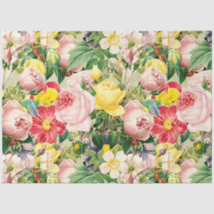 Papel De Seda Bonito Vintage Rosa Floral Medley