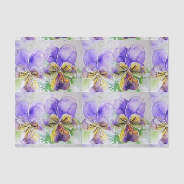 Papel De Seda Bonito Viola Flower Floral Púrpura Violas (Frente )