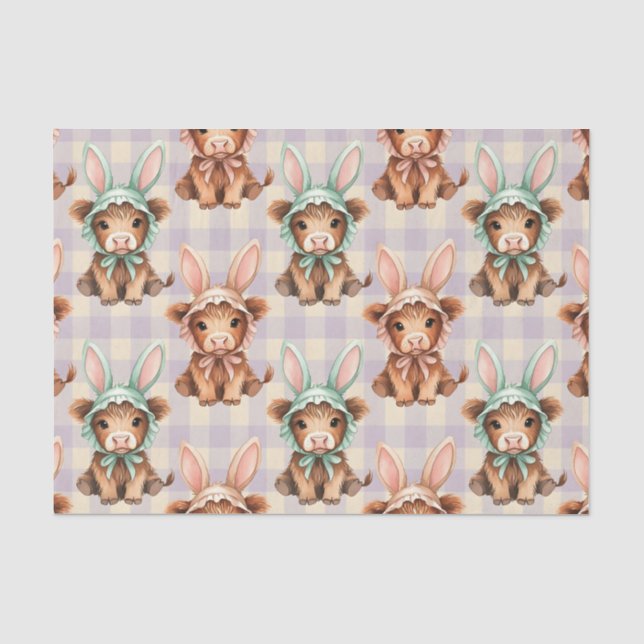 Papel De Seda Bonnets de Coelhinho da Páscoa de Vaca das Terras  (Frente )